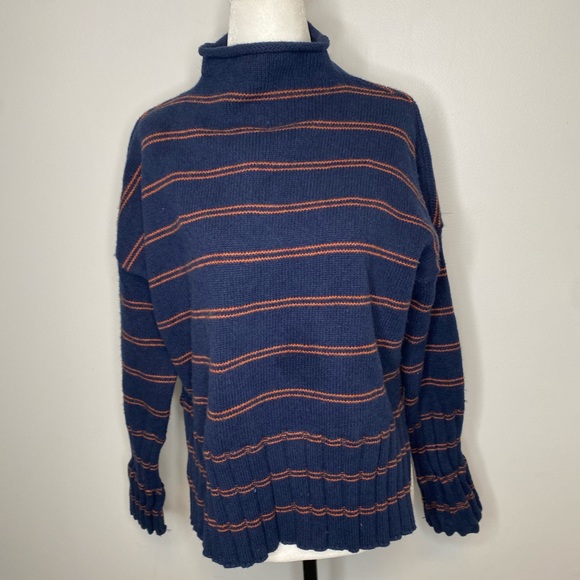 Madewell Striped Glenmoor Mockneck Sweater Wool - Picture 4 of 10